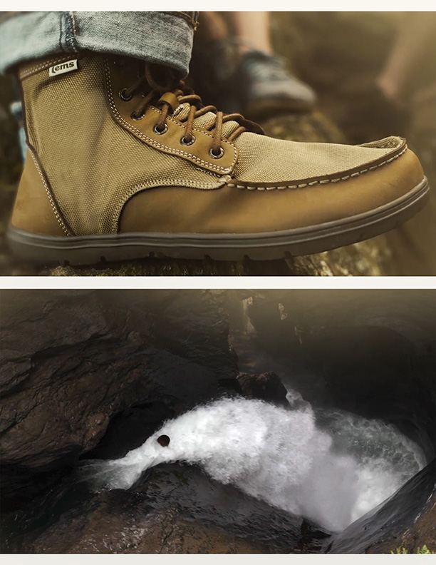 Detail of boots in natural environment